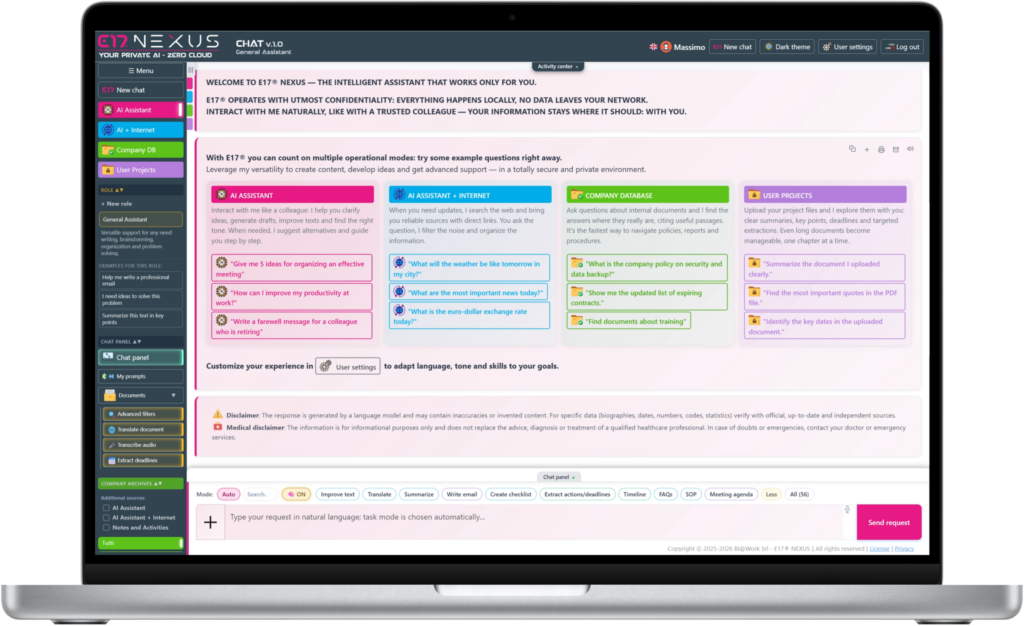 E17 NEXUS AI privata per documenti aziendali
